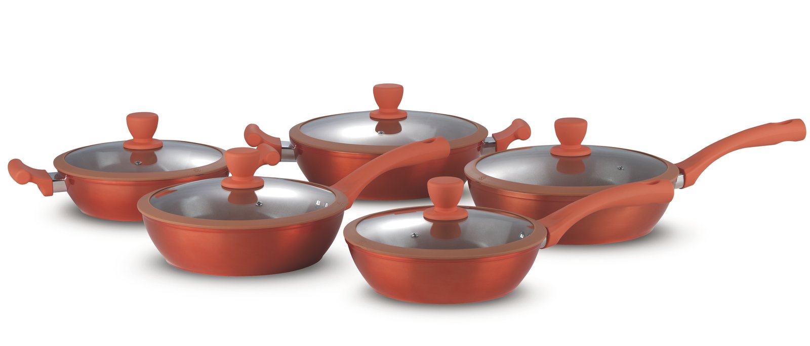 Koozina Crimson Ceramic Cookware Set