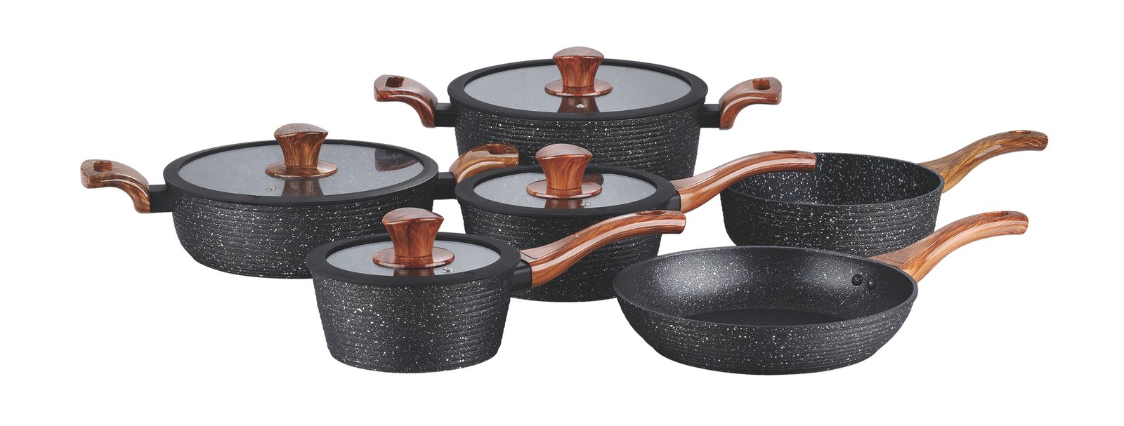 Koozina Midnight Granite Cookware Set